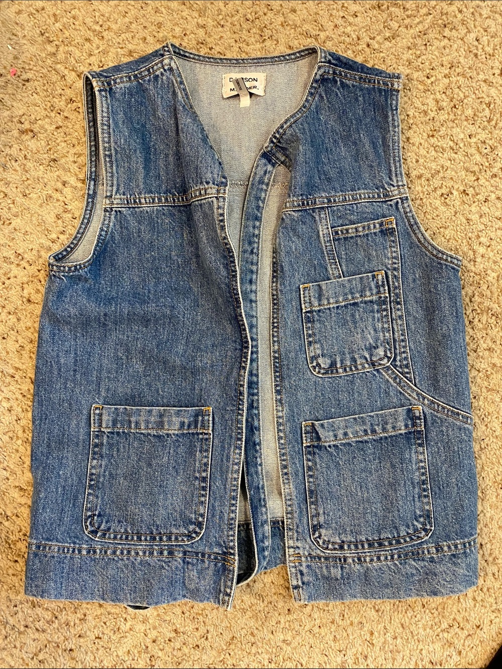 Madison Denim Utility Vest in Blue